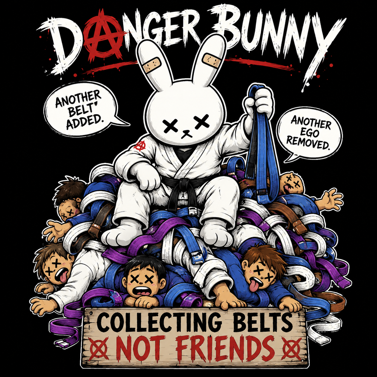 Danger Bunny – Collecting Belts, Not Friends Tee 🥋🐰