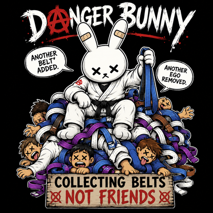 Danger Bunny – Collecting Belts, Not Friends Tee 🥋🐰